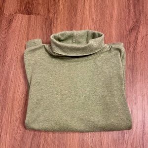 L.L. Bean Light Green Turtleneck Long-sleeve